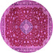 Round Medallion Pink Traditional Rug, tr1663pnk