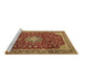 Sideview of Machine Washable Medallion Brown Traditional Rug, wshtr1663brn