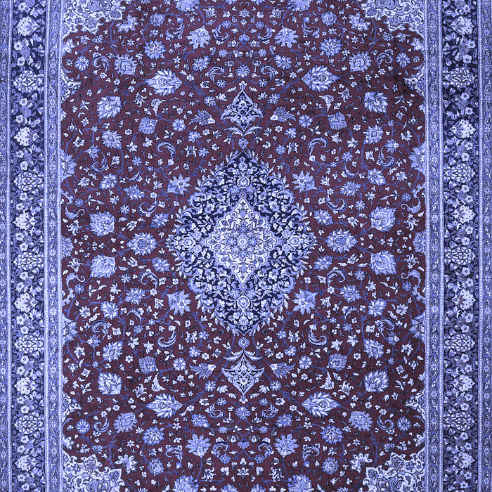 Machine Washable Medallion Blue Traditional Rug, wshtr1663blu