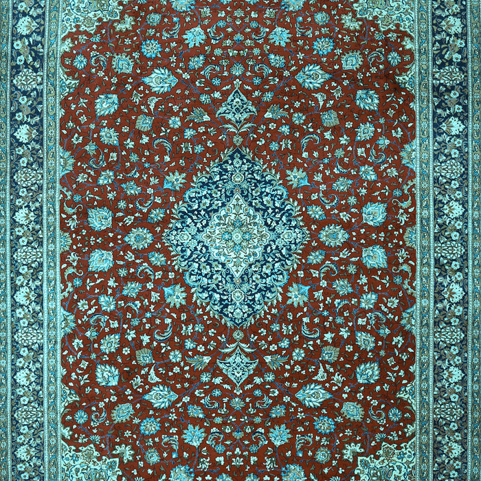 Medallion Light Blue Traditional Rug, tr1663lblu