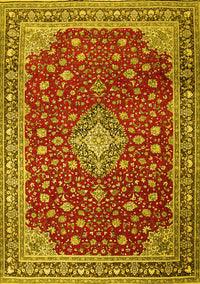 Medallion Yellow Traditional Rug, tr1663yw