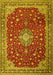 Medallion Yellow Traditional Rug, tr1663yw