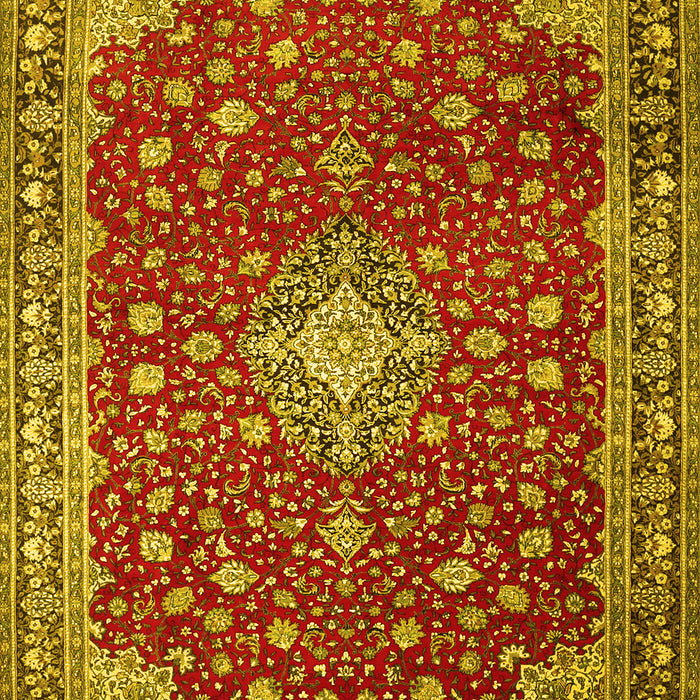 Medallion Yellow Traditional Rug, tr1663yw