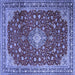 Square Medallion Blue Traditional Rug, tr1663blu