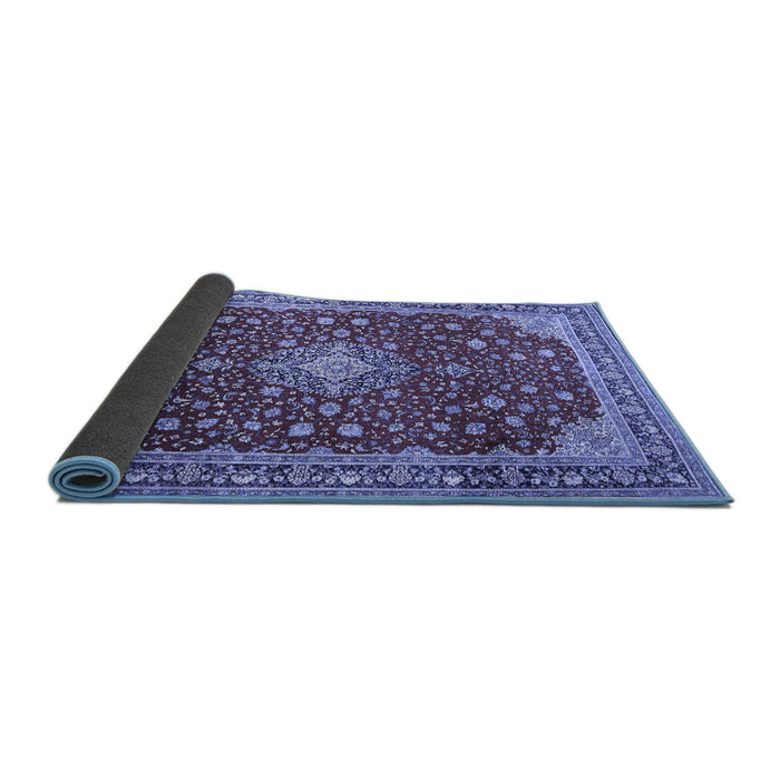 Sideview of Medallion Blue Traditional Rug, tr1663blu