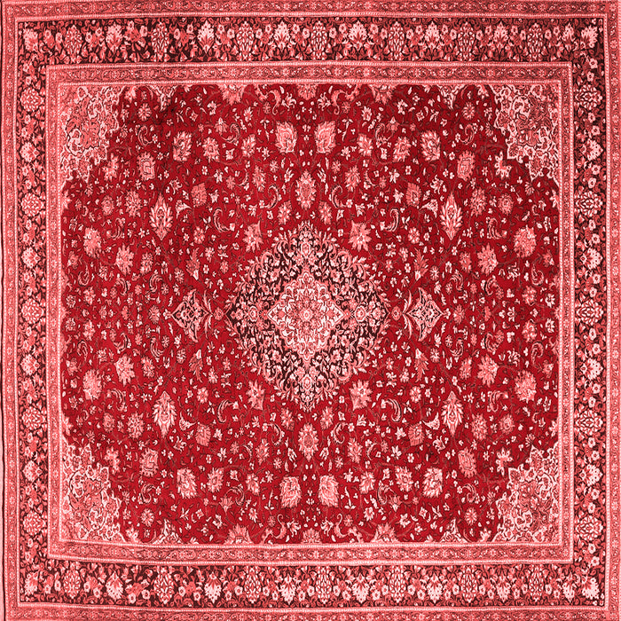 Machine Washable Medallion Red Traditional Rug, wshtr1663red