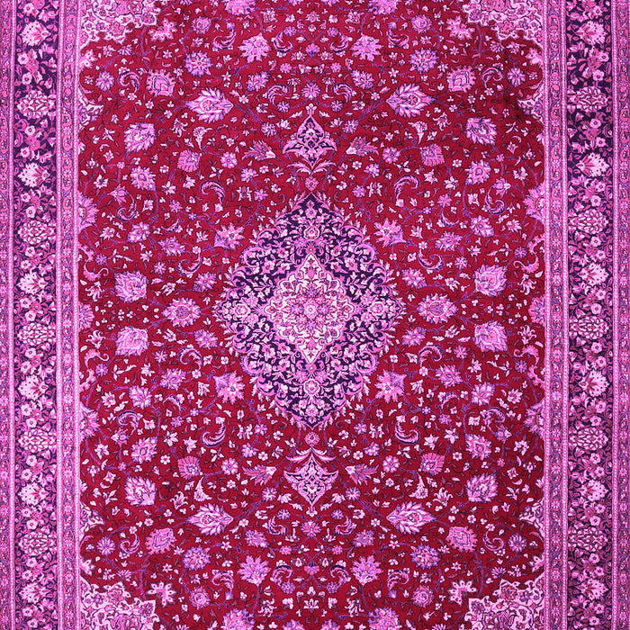 Machine Washable Medallion Pink Traditional Rug, wshtr1663pnk