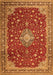 Serging Thickness of Machine Washable Medallion Orange Traditional Area Rugs, wshtr1663org