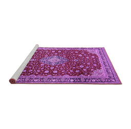 Sideview of Machine Washable Medallion Purple Traditional Area Rugs, wshtr1663pur
