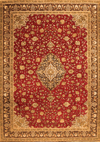 Medallion Orange Traditional Rug, tr1663org