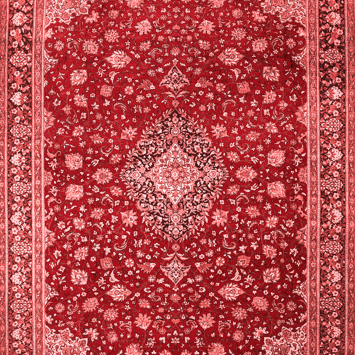 Machine Washable Medallion Red Traditional Rug, wshtr1663red