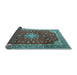 Sideview of Medallion Light Blue Traditional Rug, tr1663lblu