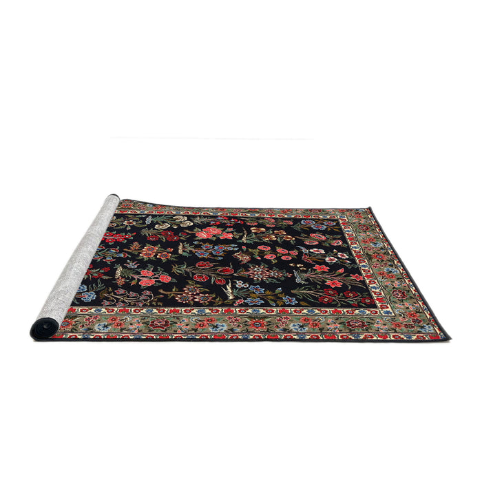 Sideview of Machine Washable Traditional Dark Almond Brown Rug, wshtr1664