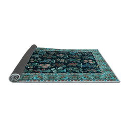 Sideview of Animal Light Blue Traditional Rug, tr1664lblu