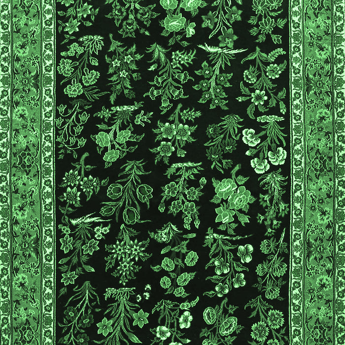 Machine Washable Animal Emerald Green Traditional Area Rugs, wshtr1664emgrn