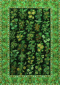 Animal Green Traditional Rug, tr1664grn