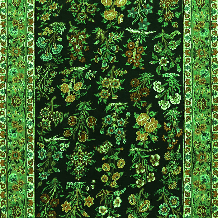 Animal Green Traditional Rug, tr1664grn