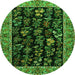 Square Animal Green Traditional Rug, tr1664grn