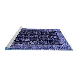 Sideview of Machine Washable Animal Blue Traditional Rug, wshtr1664blu