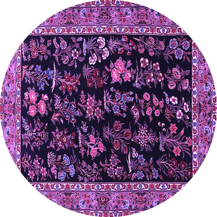 Round Animal Purple Traditional Rug, tr1664pur