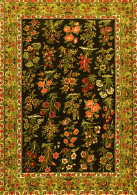 Animal Yellow Traditional Rug, tr1664yw