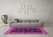 Machine Washable Animal Pink Traditional Rug in a Living Room, wshtr1664pnk