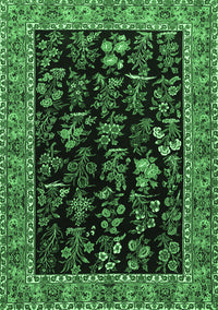 Animal Emerald Green Traditional Rug, tr1664emgrn