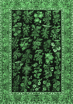 Animal Emerald Green Traditional Rug, tr1664emgrn