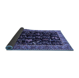 Sideview of Animal Blue Traditional Rug, tr1664blu