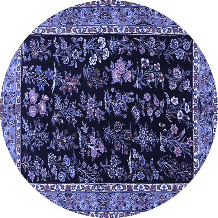 Round Animal Blue Traditional Rug, tr1664blu