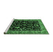 Sideview of Machine Washable Animal Emerald Green Traditional Area Rugs, wshtr1664emgrn