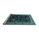 Sideview of Machine Washable Animal Light Blue Traditional Rug, wshtr1664lblu