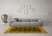 Machine Washable Animal Yellow Traditional Rug in a Living Room, wshtr1664yw