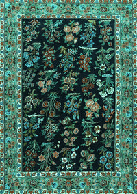 Animal Turquoise Traditional Rug, tr1664turq