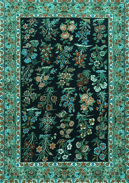 Animal Turquoise Traditional Rug, tr1664turq