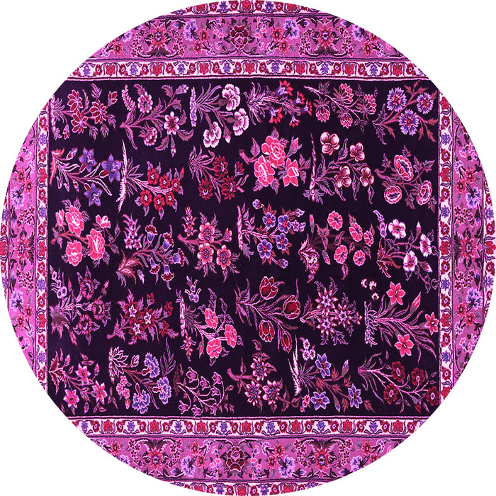 Round Animal Pink Traditional Rug, tr1664pnk
