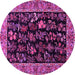 Round Animal Pink Traditional Rug, tr1664pnk