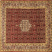 Square Persian Brown Traditional Rug, tr1665brn