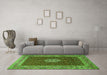 Machine Washable Persian Green Traditional Area Rugs in a Living Room,, wshtr1665grn