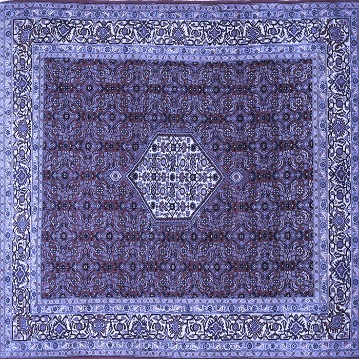 Square Machine Washable Persian Blue Traditional Rug, wshtr1665blu