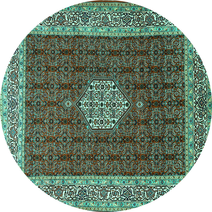 Round Persian Turquoise Traditional Rug, tr1665turq