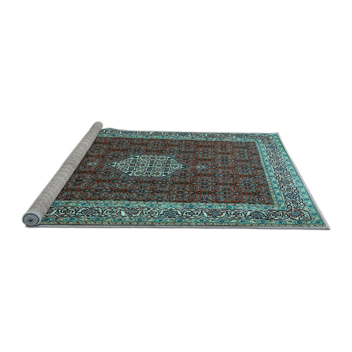 Sideview of Machine Washable Persian Light Blue Traditional Rug, wshtr1665lblu