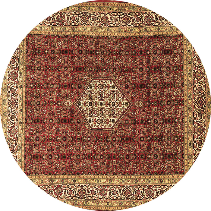 Round Machine Washable Persian Brown Traditional Rug, wshtr1665brn