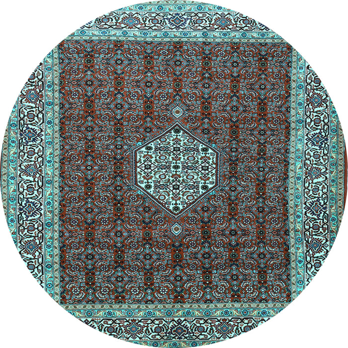 Round Persian Light Blue Traditional Rug, tr1665lblu