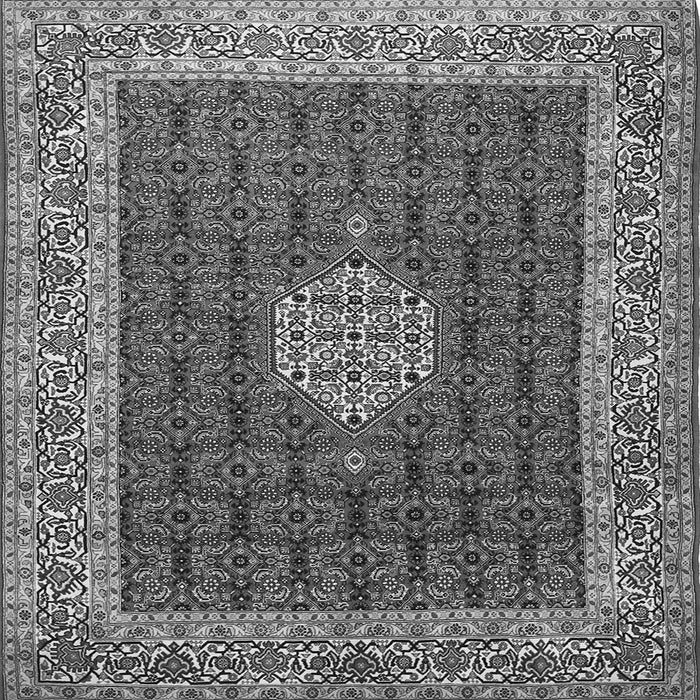 Round Machine Washable Persian Gray Traditional Rug, wshtr1665gry