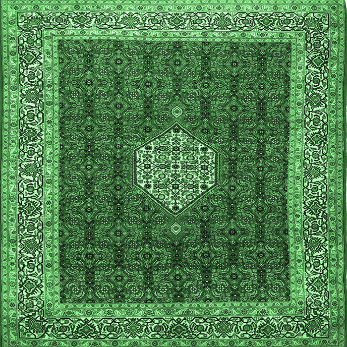 Square Persian Emerald Green Traditional Rug, tr1665emgrn