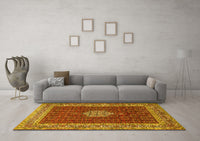 Machine Washable Persian Yellow Traditional Rug, wshtr1665yw