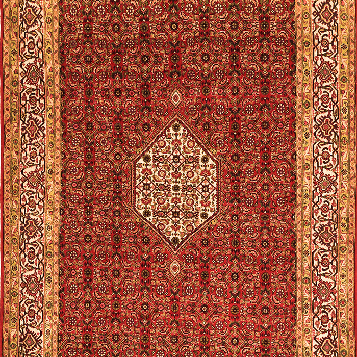 Serging Thickness of Machine Washable Persian Orange Traditional Area Rugs, wshtr1665org