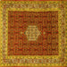 Square Machine Washable Persian Yellow Traditional Rug, wshtr1665yw