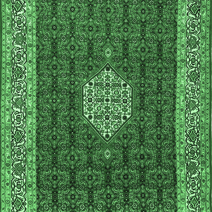 Machine Washable Persian Emerald Green Traditional Area Rugs, wshtr1665emgrn